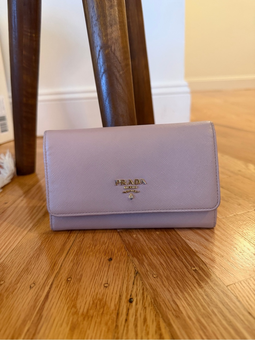 Prada Pale Blush Pink Saffiano Leather Continental Wallet